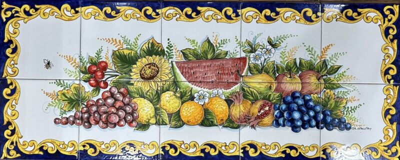 Pannello Artistico Barocco con Frutta 100x40h.