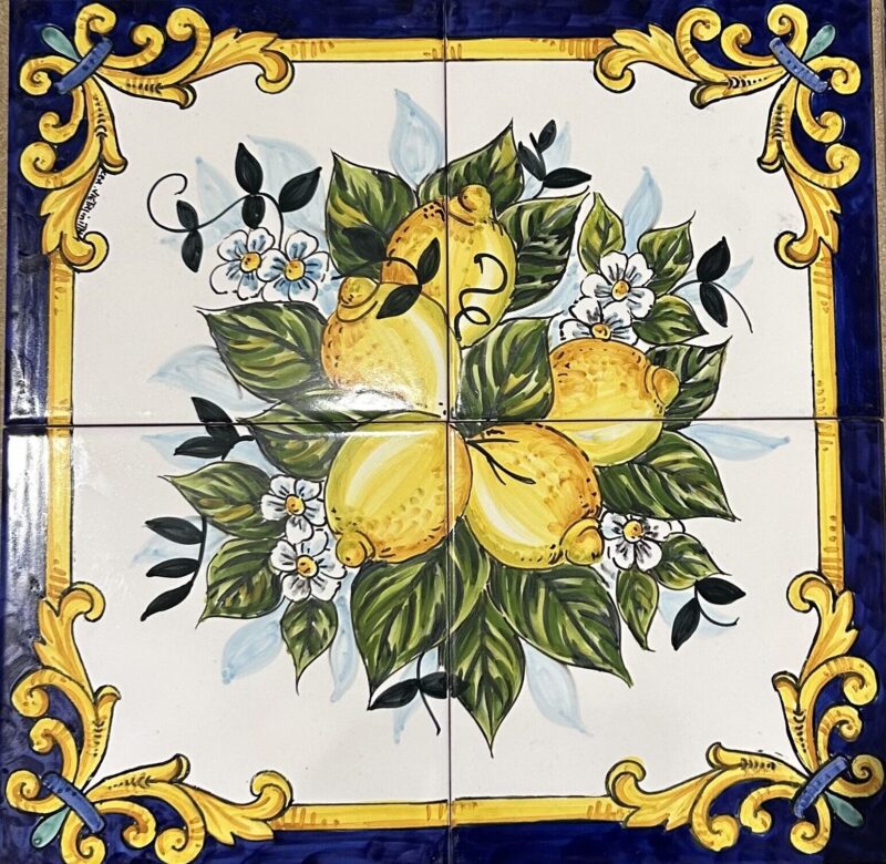 Pannello Artistico Barocco e Limoni 40x40