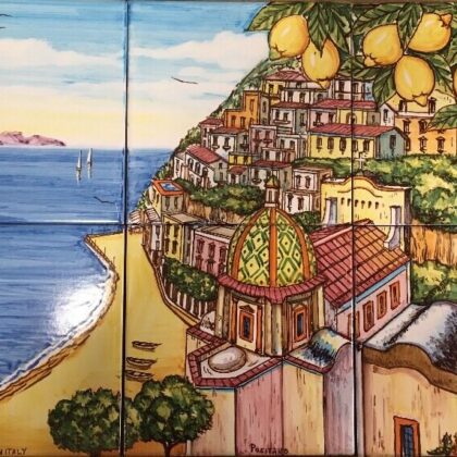 Pannello Artistico Paesaggio Positano 60x40h.