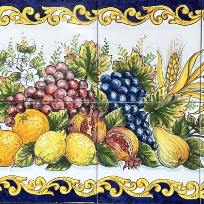 Pannello Artistico Barocco con Frutta 80x40h.