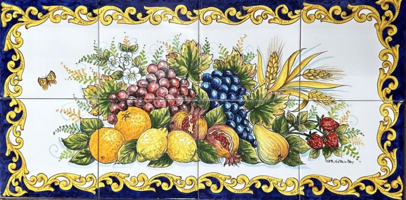 Pannello Artistico Barocco con Frutta 80x40h.