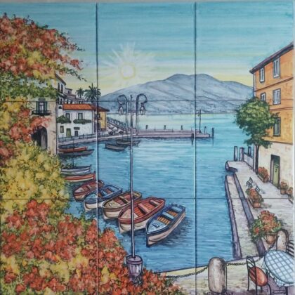 Pannello Artistico Paesaggio Limone del Garda 60x60