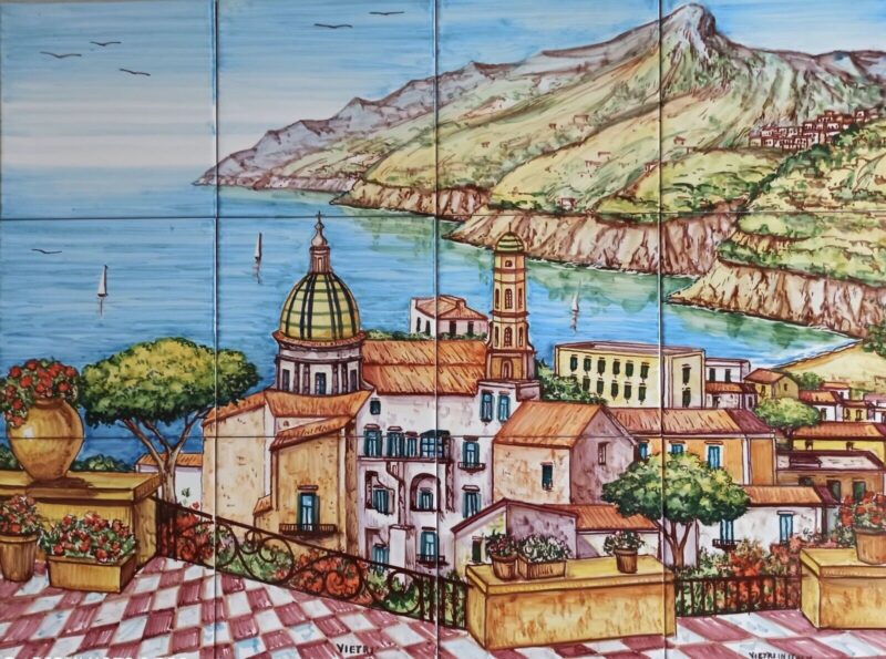 Pannello Artistico Paesaggio Vietri sul Mare 80x60h.