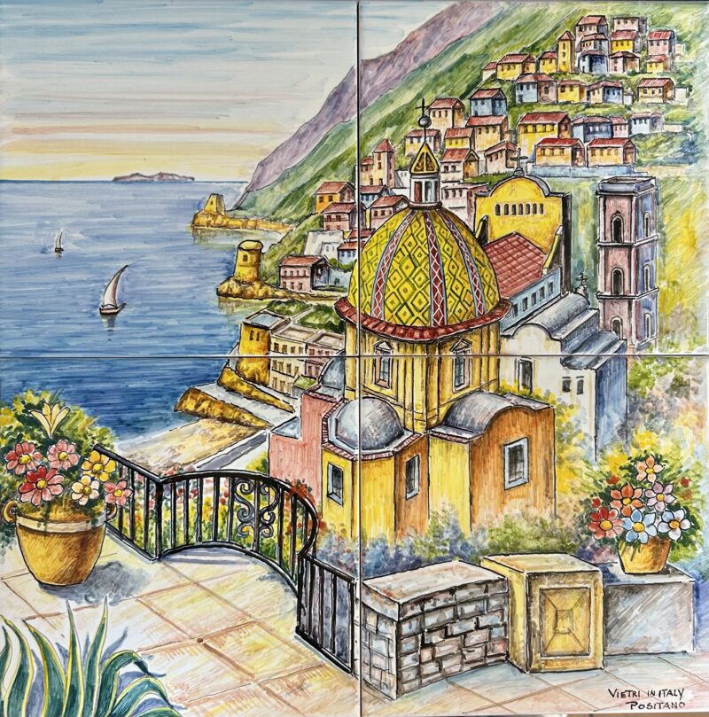 Pannello Artistico Paesaggio Positano 40x40h.