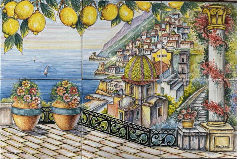Pannello Artistico Paesaggio Positano sul Mare 60x40h.