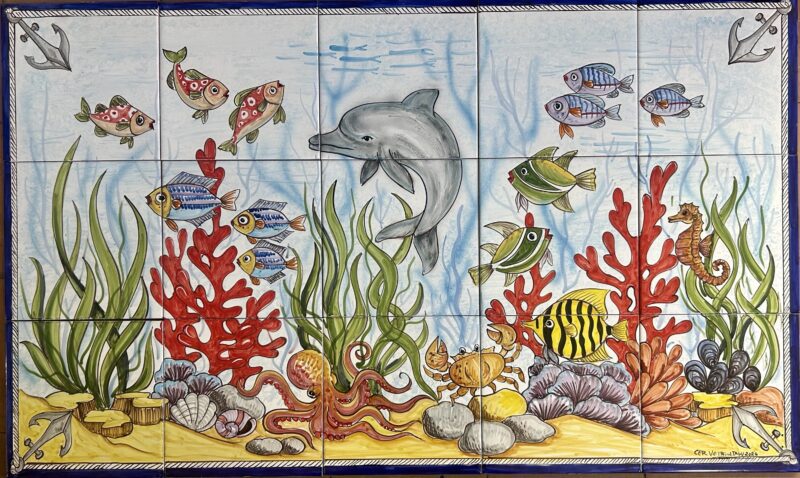 Pannello Artistico fondale marino 100x60h.