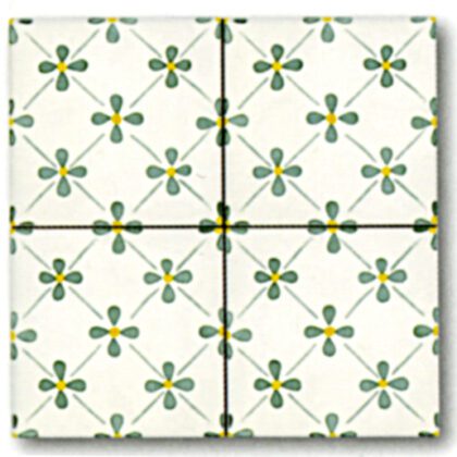 Salina Verde cm. 10 x 10 Decorato a mano