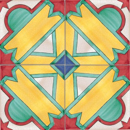 Ercolano cm. 20 x 20 Antiche Maioliche Decorato a mano