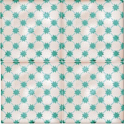 Seiano Verde cm. 20 x 20 Antiche Maioliche Decorato a mano