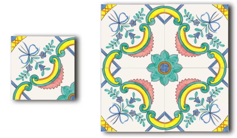 Arcara cm. 30 x 30 Decorato a mano