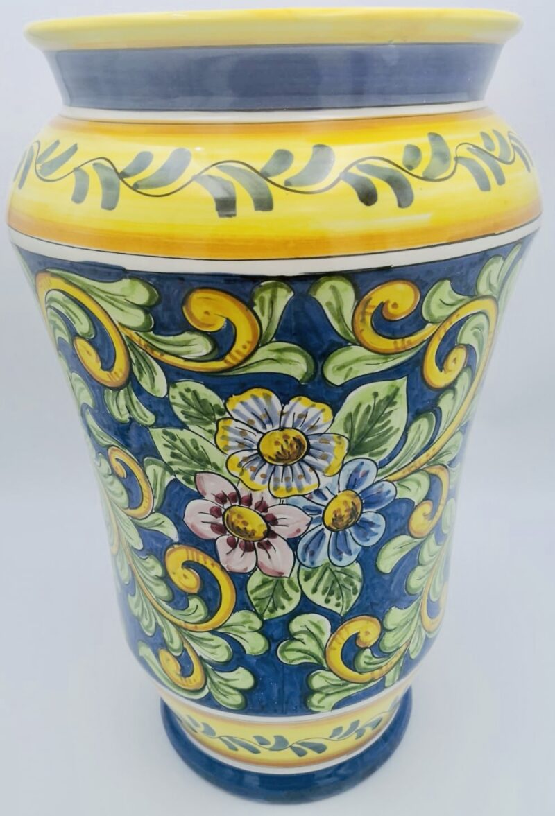 Portaombrelli alberello Decoro Barocco con Fiori fondo turchese - immagine 2
