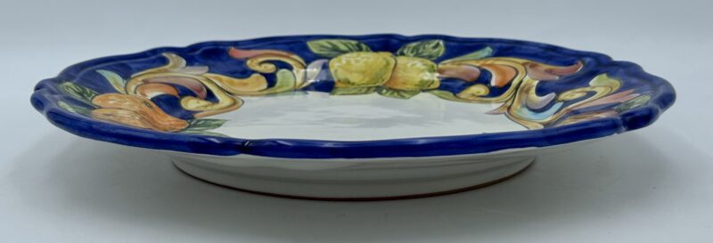 Piatto portata tondo  Barocco con Frutta fondo blu - immagine 2