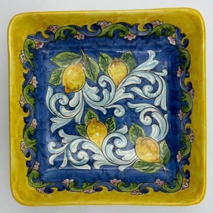 Insalatiera Quadrata Barocco con Limoni