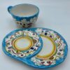 Tazza latte con piatto porta biscotti Decoro Casette giorno - immagine 2