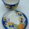 Tazza latte con piattino Decoro Barocco con frutta fondo blu - immagine 2