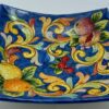 Centrotavola a vela Decoro Barocco con frutta fondo turchese