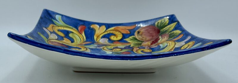 Centrotavola a vela Decoro Barocco con frutta fondo turchese - immagine 2