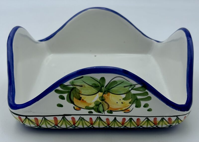 Portatovaglioli quadrato Decoro Geometrico e limoni