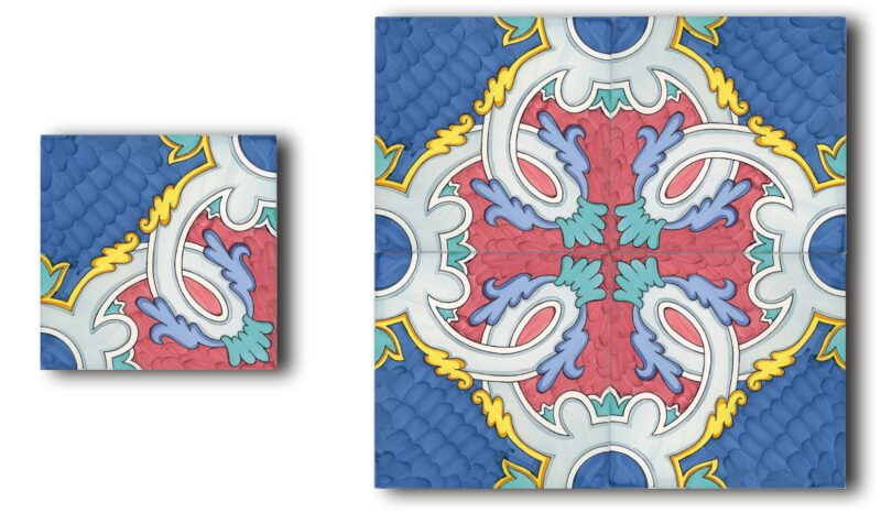 Padula cm. 30 x 30 Decorato a mano