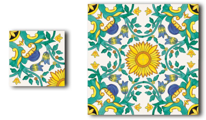 Gloria cm. 30 x 30 Decorato a mano