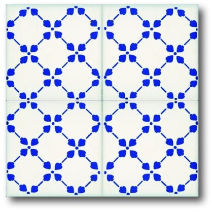 Palmette Blu cm. 10 x 10 Serigrafato a mano