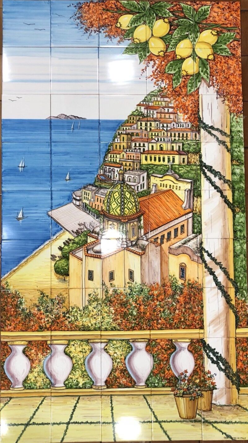 Pannello Artistico Paesaggio Positano 100x200 h.