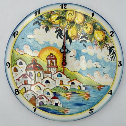 Orologio a disco cm.35 Decoro Casette e Limoni