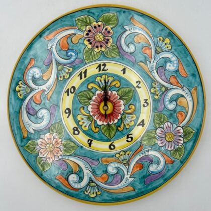Orologio a disco cm.35 Decoro Barocco con fiori