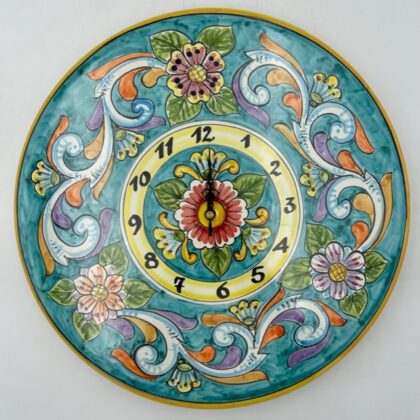 Orologio a disco cm.35 Decoro Barocco con fiori