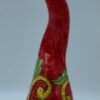 Corno cm.40 Decoro Barocco con fiori fondo rosso