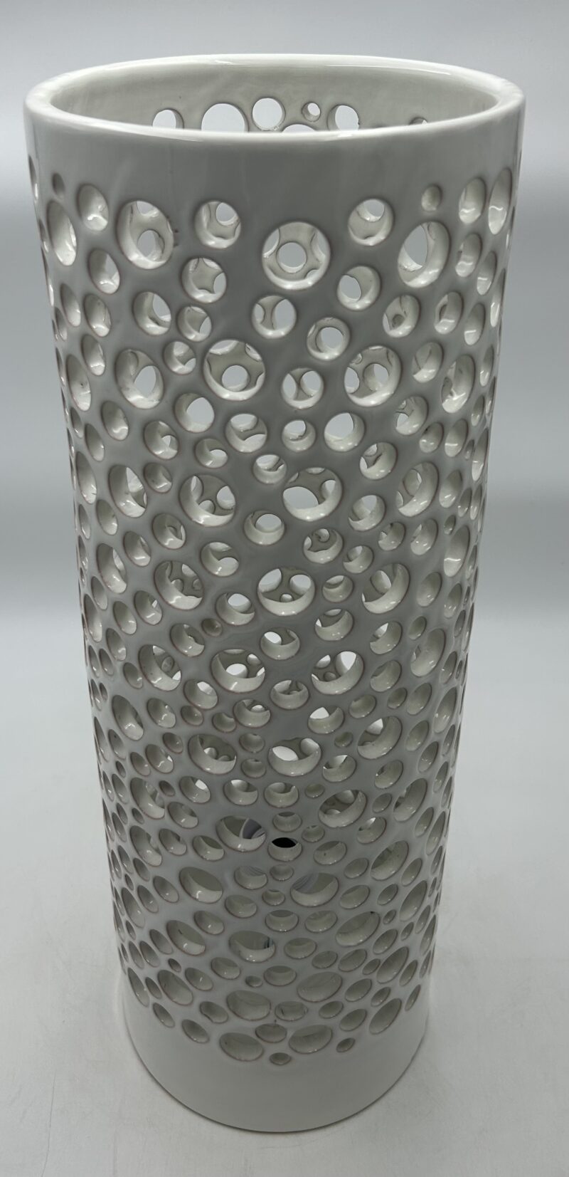 Lampada Cilindrica traforata h.50 cm. Bianco Vietri Cerchi - immagine 2