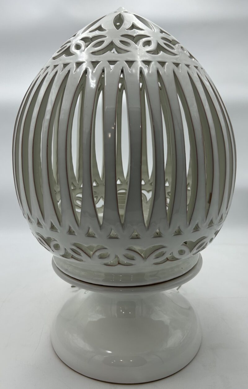 Lampada Pigna traforata h.50 cm. Bianco Vietri