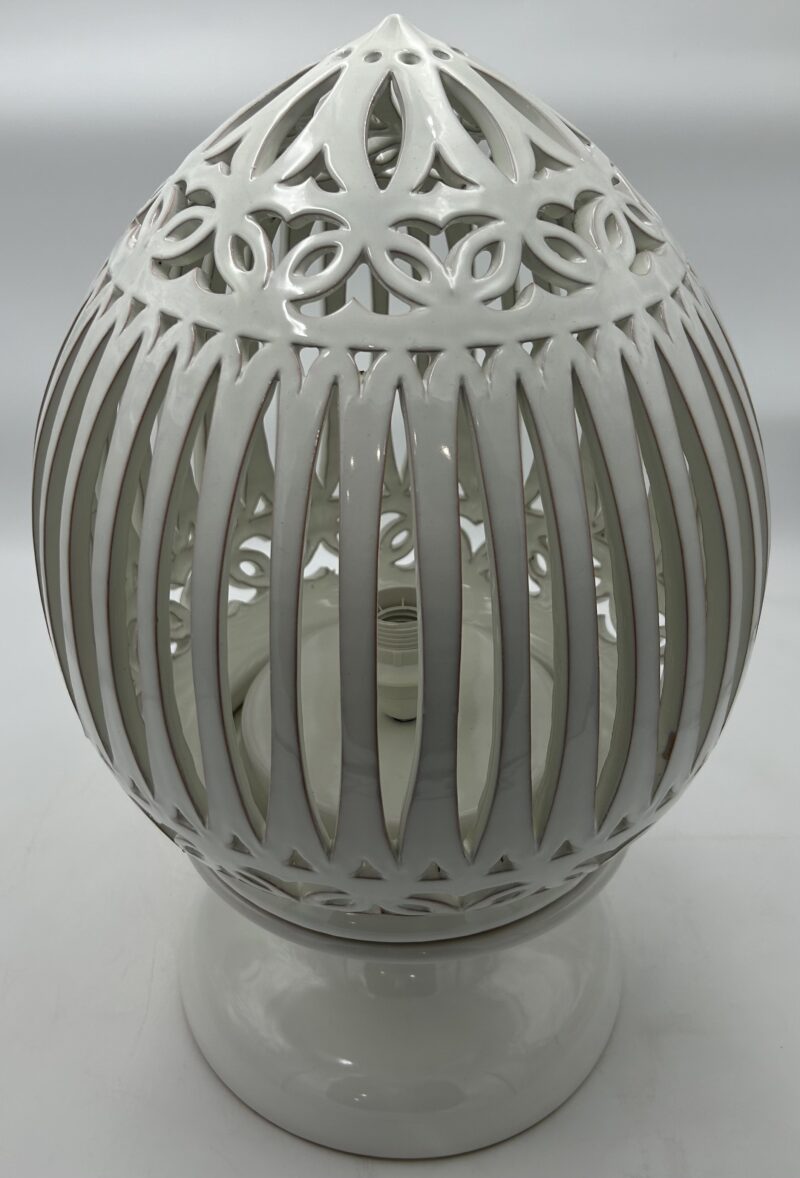 Lampada Pigna traforata h.50 cm. Bianco Vietri - immagine 2