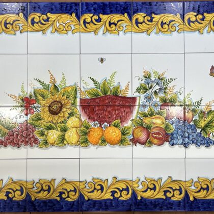 Pannello Artistico Barocco con Frutta 140x80h.