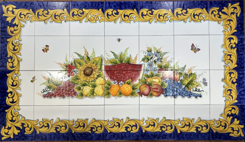 Pannello Artistico Barocco con Frutta 140x80h.