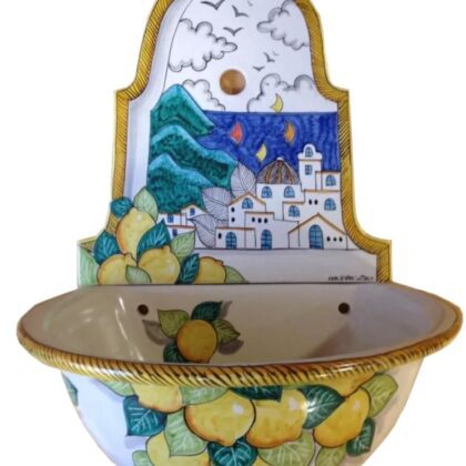 FONTANA DUE PEZZI DECORO CASETTEE LIMONI