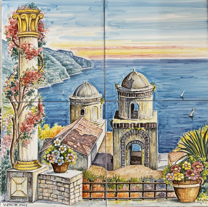 Pannello Artistico Paesaggio Ravello 40x40h.