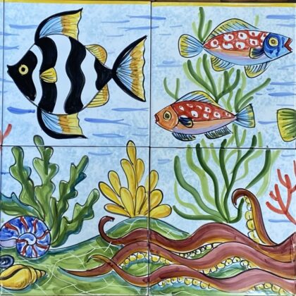 Pannello Artistico fondale marino 80x40h.